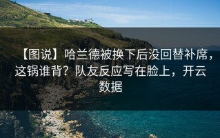 【图说】哈兰德被换下后没回替补席，这锅谁背？队友反应写在脸上，开云数据