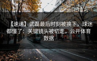 【速递】武磊最后时刻被换下，球迷都懂了：关键镜头被切走，云开体育数据