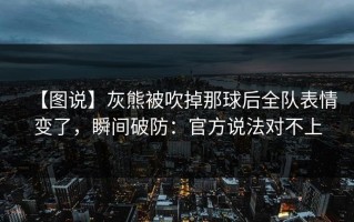 【图说】灰熊被吹掉那球后全队表情变了，瞬间破防：官方说法对不上