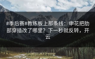 #季后赛#教练板上那条线：申花把肋部穿插改了哪里？下一秒就反转，开云
