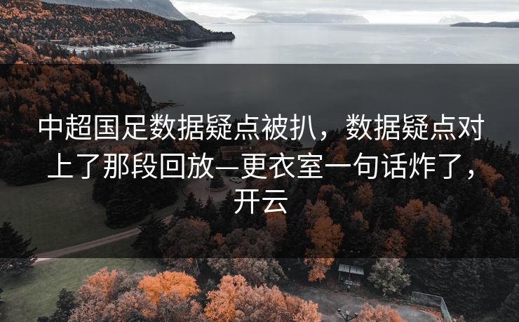 中超国足数据疑点被扒，数据疑点对上了那段回放—更衣室一句话炸了，开云-第1张图片-开云体育app正版 - 官方唯一下载