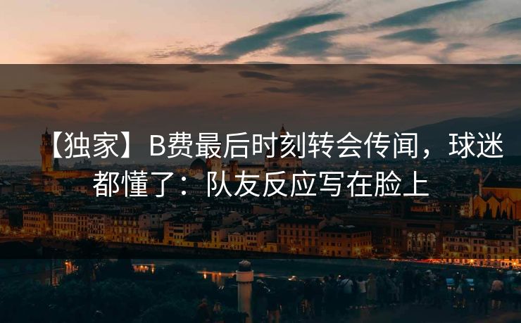 【独家】B费最后时刻转会传闻，球迷都懂了：队友反应写在脸上-第1张图片-开云体育app正版 - 官方唯一下载